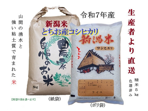 令和7年新米・予約】 【新潟・とちお産コシヒカリ】農家直送