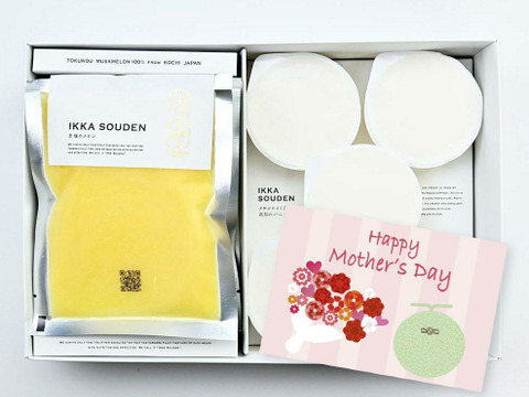 【母の日ギフト】マスクメロンのピューレ5袋と高知のバニラアイス5個