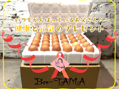 🌸お父さんありがとう🌸栄養豊富・生活習慣病改善・平飼い卵『Bon-TAMA』（30個入り） 【父の日ギフト】