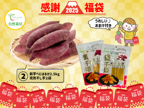 【福袋】🍠おまけ付き🍠 ② アグロファームの『紅はるか』大感謝福袋 ②  ２ヶ月貯蔵 新旬芋!! 2.5kg!!!