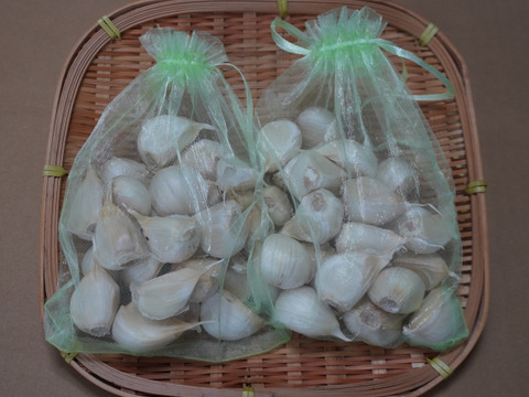 【バラにんにく 小さめ ホワイト 400g】北海道産  福地ホワイト六片種 農薬不使用自家栽培にんにく