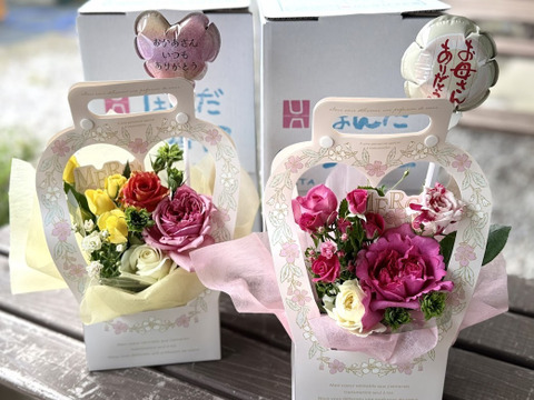 【母の日ギフト】薔薇だけのアレンジメントフラワー