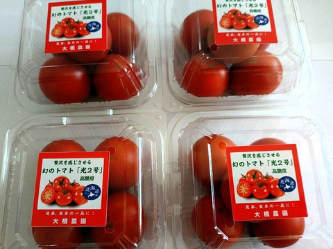硬めで歯応えのある高糖度ミディトマト「光２号」250ｇ×４個　北海道産