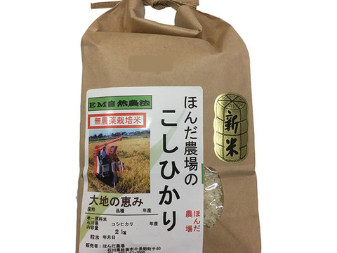 令和5年産 新米 特別栽培米 農薬不使用 化学肥料不使用 除草剤不使用 コシヒカリ 白米 2kg