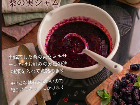 桑の実☆スーパーフード🍇紫黒色の実をお届け※写真の赤い未熟の実と桑の葉はお届けいたしません☆冷凍☆桑特有成分「1-デオキシノジリマイシン」☆農薬等不使用☆自然栽培☆60個入り☆マルベリーの実☆冷凍便