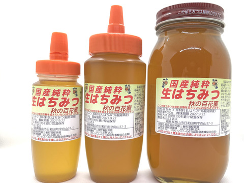 【令和7年新蜜】国産純粋生はちみつ【秋の百花蜜】500ｇ