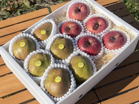 【冬ギフト】 ★秋の味覚★ラ・フランスと完熟サンふじ詰め合わせギフトセット★