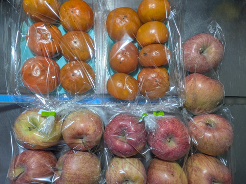 完熟柿とリンゴ