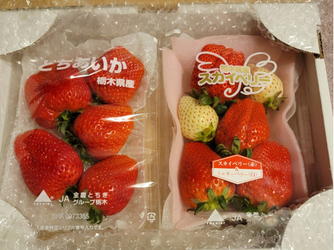 特選セット とちあいかとスカイベリー+白いちご 【いちご食べ