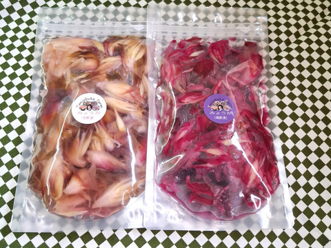 【ネコポス配送】食欲増進・秋みょうが甘酢漬＆梅酢漬（各200g）谷奥深産