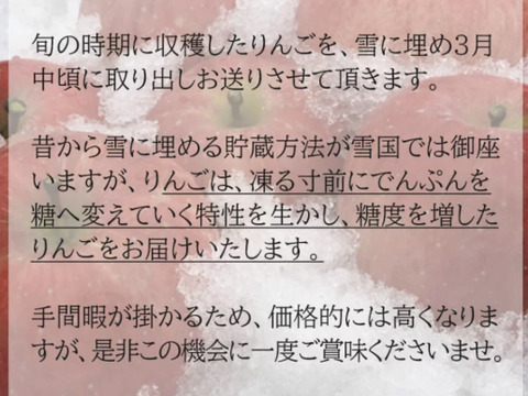 【雪中リンゴ】ふじ 家庭用 約8〜10玉 3キロ 希少 1月中旬発送 りんご 雪室 秋田 雪 甘い 雪中貯蔵 長期保存りんご りんごダイエット りんごの効能 Apple 母の日 ギフト フルーツ