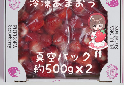【完熟あまおう】冷凍イチゴ　500g×2パック