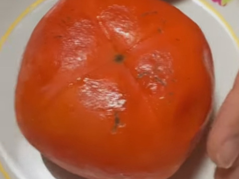 樹なり完熟の冷凍柿6個入｜自然栽培柿100%♪ まるごと天然シャーベット｜砂糖不使用・添加物ゼロ｜ジャムにも♪