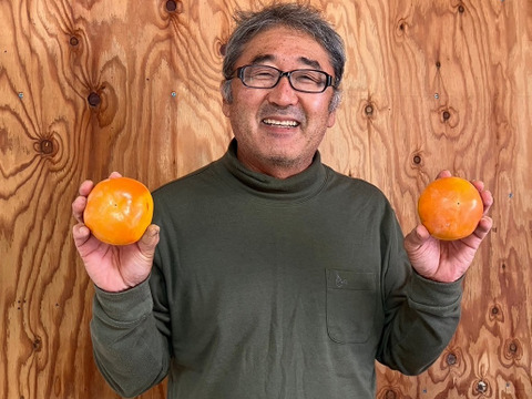 【家庭用】甘くてジューシーな富有柿３kg（約１４個）大山くろぼく土＆酵素発酵有機肥料育ち