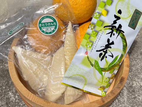 【期間限定】爽やかな初夏の香り！静岡の山の幸満喫セット　（新茶、筍水煮、スルガ甘夏）