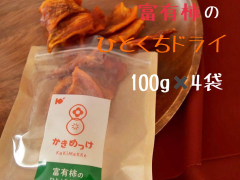 和歌山県産富有柿のひとくちドライ100g×4袋