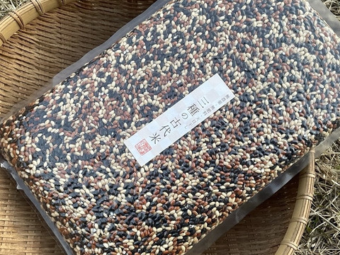 〈メール便〉生命力溢れる 三種の古代米 お得用900g【無肥料・栽培期間中農薬不使用 自然栽培 天日干し】