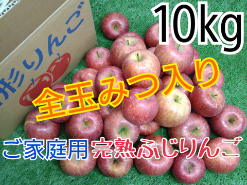全玉みつ入り◆ご家庭用◆完熟ふじりんご約10kg