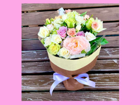 自立する花束▶マジカルブーケ(色おまかせ20本程度)