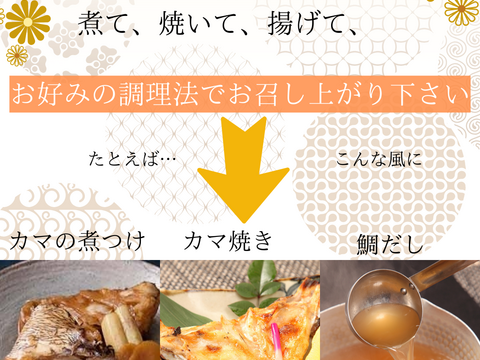 【冬ギフト】マダイのカマ3袋&マダイの煮付け3袋