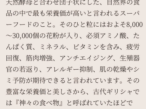 【冬ギフト】天然日本蜜蜂の非加熱生ハチミツ【花粉蜜/100g】スーパーフード
※3本ご注文で4本目無料サービス中！