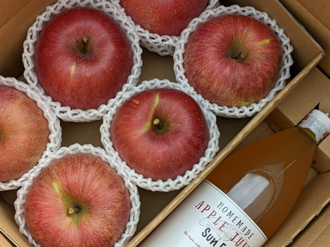 ギフトにも。小布施の葉とらずりんご＆ジュースのセット