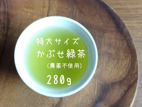 《たっぷり得用サイズ》まろやか・深蒸しかぶせ緑茶！お水出しも人気です♡特上かぶせ茶【葉月】（ＬＬサイズ　）280g（農薬・化学肥料・除草剤不使用）