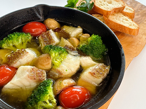 【アワード受賞】袋を開けて炒めるだけ🎵じゅんわりオイルが絶品💕みやび鯛【アヒージョ5P】