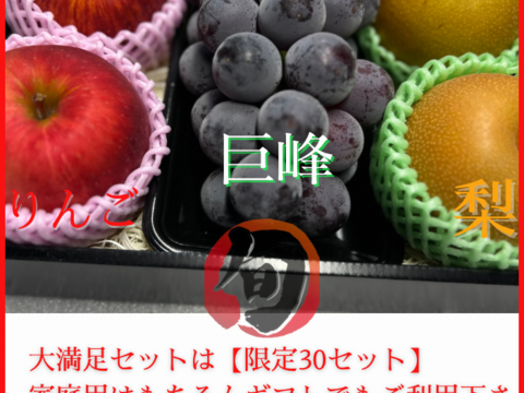 【旬のフルーツセットギフト用】りんご 梨 巨峰 大満足 秋の味覚 フルーツ 果物 ゴルフコンペ プレゼント 誕生日 シャインマスカット