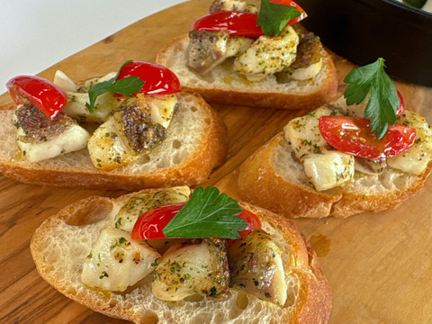 【アワード受賞】袋を開けて炒めるだけ🎵じゅんわりオイルが絶品💕みやび鯛【アヒージョ5P】