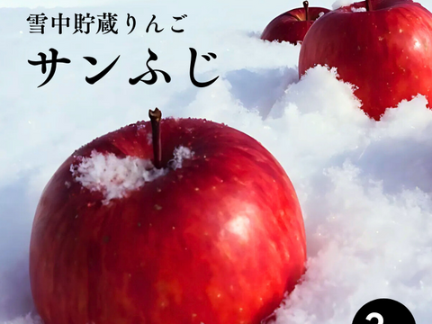 【雪中貯蔵リンゴ】【2箱入り】1月下旬より発送ふじ 家庭用 約8〜10玉 3キロ 希少 発送 りんご 雪室 秋田 雪 甘い 雪中貯蔵 長期保存りんご りんごの効能 Apple 母の日 ギフト フルーツ