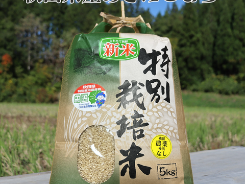 【7年産新米】 残留農薬ゼロの特別栽培米あきたこまち 5kg （玄米）特Aランク 一等米