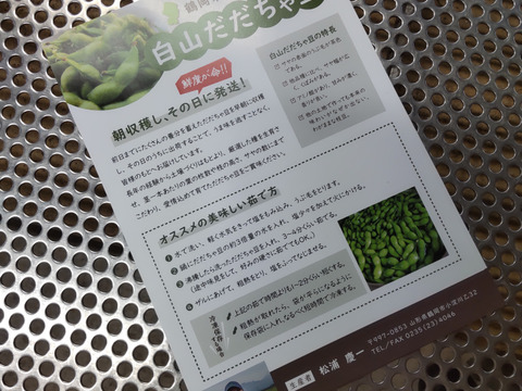 受付終了！松浦さんちの朝採りだだちゃ豆1.2キロ【600ｇ入×2袋】鶴岡特産の枝豆です。
