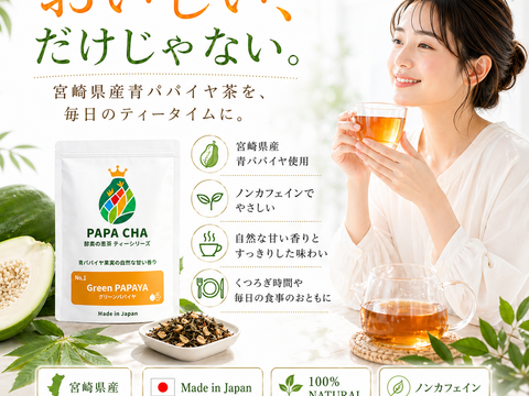 パパイア王子 宮崎グリーンパパイアティー ティーバッグ7個入り 酵素 美容茶 青パパイヤ茶 スーパーフード パパイン酵素 日本産 ポリフェノール パパイヤ