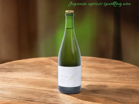 新定番！料理がおいしい梅ワイン　自然栽培の梅100%使用(無添加)
Japanese apricot sparkling wine 'TIES+' 750ml　3本セット