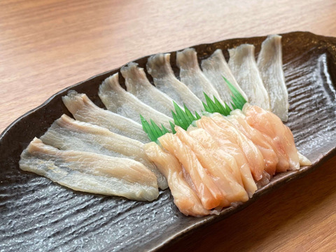 匠の技！食感活かした薄造り　さつま極み鶏大摩桜鶏刺し「えんがわ/薄造り」70ｇ【冷凍】