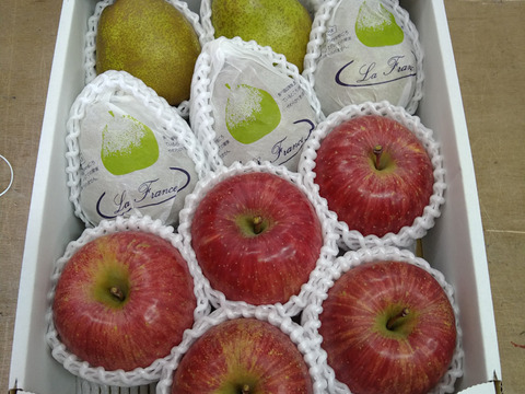 食味審査★優秀賞★ラ・フランス&完熟ふじりんご詰合せ(約3kg)