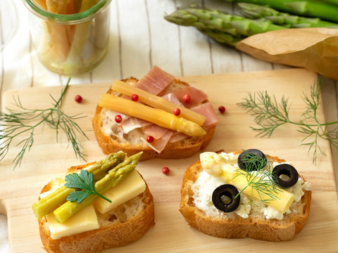 那須の麓のグリーンアスパラガスとホワイトアスパラガスのピクルス3種セット(有機スパイスミックス＆燻製醤油)