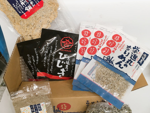 【夜市限定商品】瀬戸内そのまま小魚と海藻日持ちも手軽さも抜群　石野水産気になるいろいろお試しあふれる福箱(レシピつき)