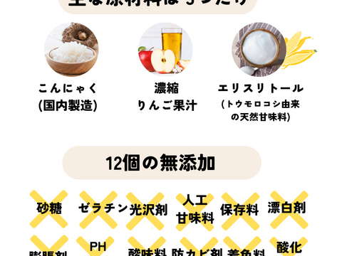 【砂糖不使用】不思議食感 こんにゃくでできたグミ！ YUMPICK リンゴ味５０g×5袋