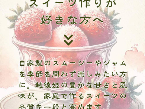 冷凍いちご 越後姫 1kg ＊20055：新潟県産の越後姫｜食べチョク