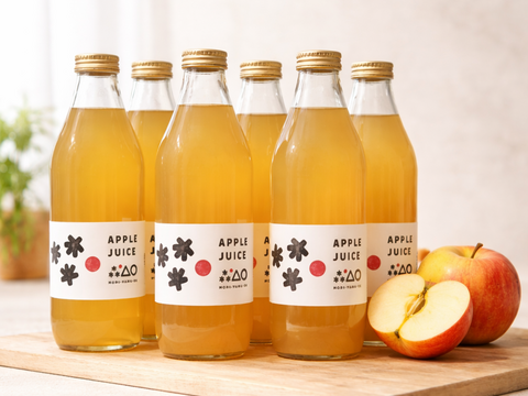 特別栽培りんご🍎ｽﾄﾚｰﾄ果汁100%の無添加りんごジュース こうとく・ふじ飲み比べ6本セット お届け希望日・熨斗対応可能✨【父の日ギフト】【御中元】におすすめ👍希少品種