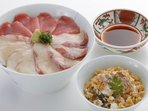 みやびブランドの「 ごはんセット」~3種盛丼と鯛めしの素~