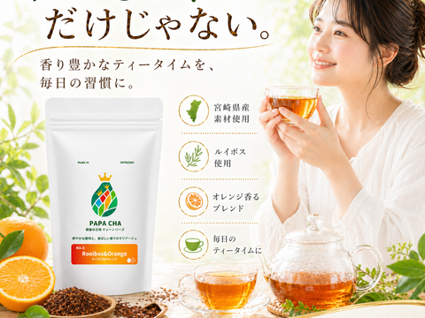ルイボスティー オレンジ 青パパイヤ茶 パパイア王子 国産 ノンカフェイン ティーバッグ 酵素 無添加 宮崎県産 農薬不使用 美容茶 健康茶 ギフト ティーバッグ31個入り