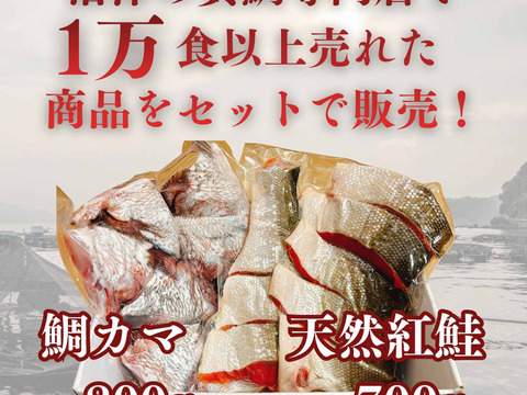 【母の日ギフト】【沼津 鯛 カマ 800g】＆【紅鮭 切り身 700g】食べ比べセット