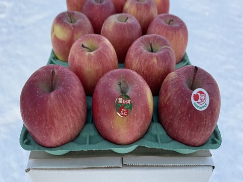 蔵出し春りんご　葉とらずサンふじ　小玉　約3キロ　13個前後入　農家直送青森りんご