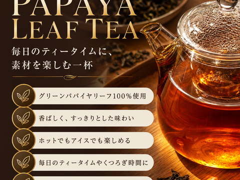 パパイア王子 青パパイヤ葉茶 国産 ノンカフェイン 宮崎県産 農薬不使用 酵素 ポリフェノール 美容茶 健康茶 スーパーフード ティーバッグ 7個入り