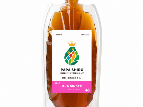 パパイア王子 宮崎パパイア酵素シロップ ジンジャー シロップ 250ml 希釈ドリンク 酵素 青パパイヤ スーパーフード パパイン酵素 日本産 ポリフェノール パパイヤ