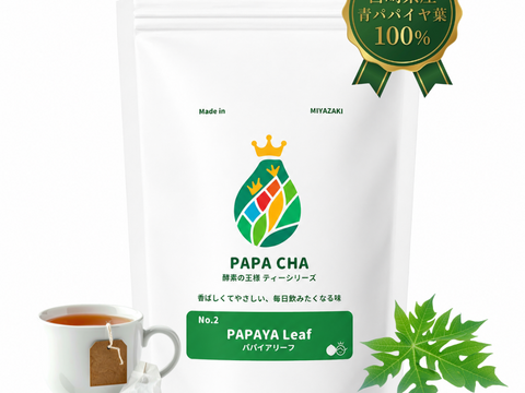 パパイア王子 青パパイヤ葉茶 国産 ノンカフェイン 宮崎県産 農薬不使用 酵素 ポリフェノール 美容茶 健康茶 スーパーフード ティーバッグ 7個入り