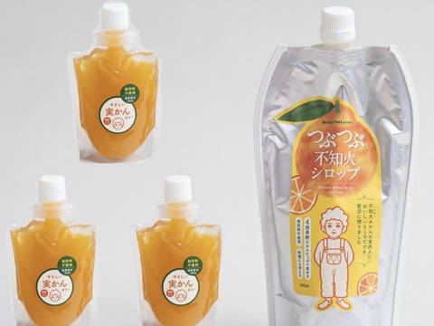【不知火贅沢搾り✨】つぶつぶ不知火シロップ500ml×1本
&やさしい実かんゼリー3個のセット